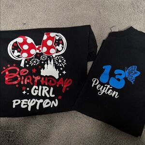2 Black 13th Birthday Girl T-Shirts for Peyton